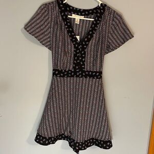 Motherhood Maternity Small V neck Short Sleeved Blouse with Tie